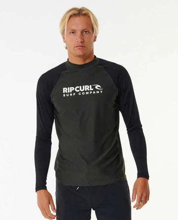 Ripcurl Shock UPF Long Sleeve Rashie - Black Marle