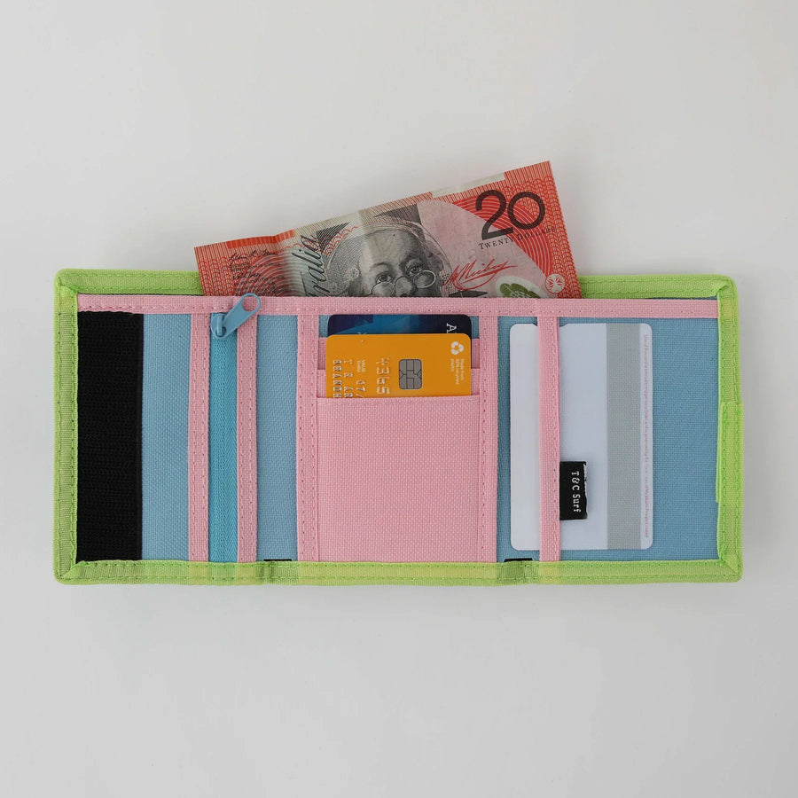 T & C Nylon Velcro Wallet - Pastel