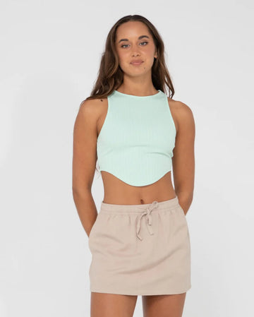 Rusty Lucy Curved Crop Tank