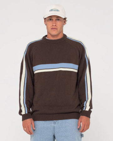 Rusty White Lines Knit Sweater