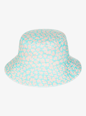 Roxy Tiny Honey Girls Bucket Hat - Aruba Blue Flower Bed