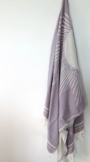 Salty Shadows Sun Turkish Towel - Purple