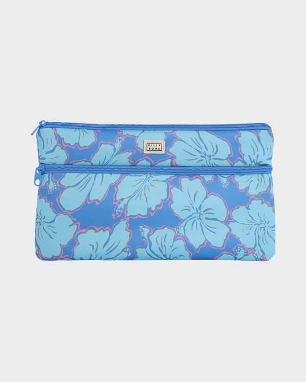 Billabong Happy Hibiscus Large Pencil Case - Tidal Blue