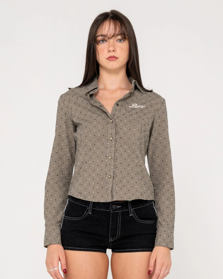 Rusty Hottie Hounds Long Sleeve Button Up Shirt
