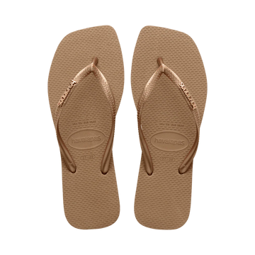 Havaianas Slim Square Logo - Metallic Rose Gold