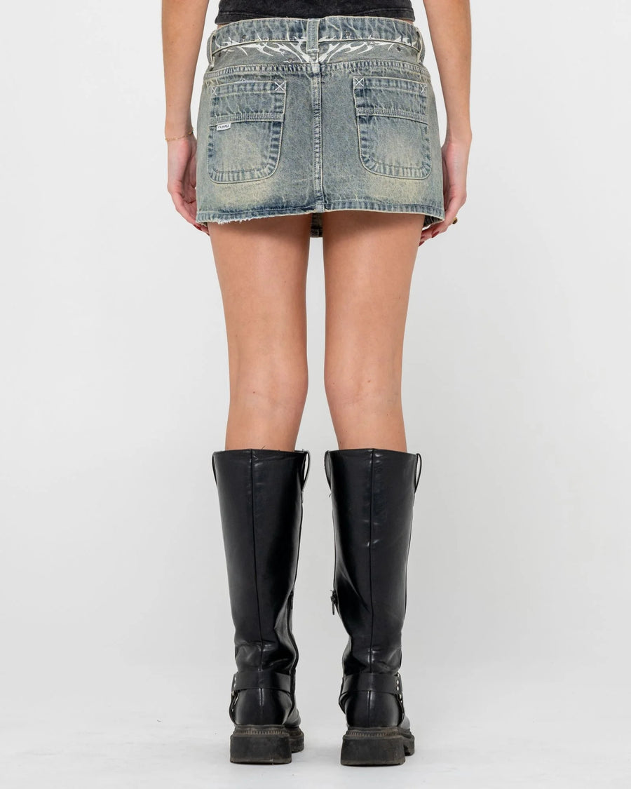 Rusty Morty Low Rise Denim Skirt