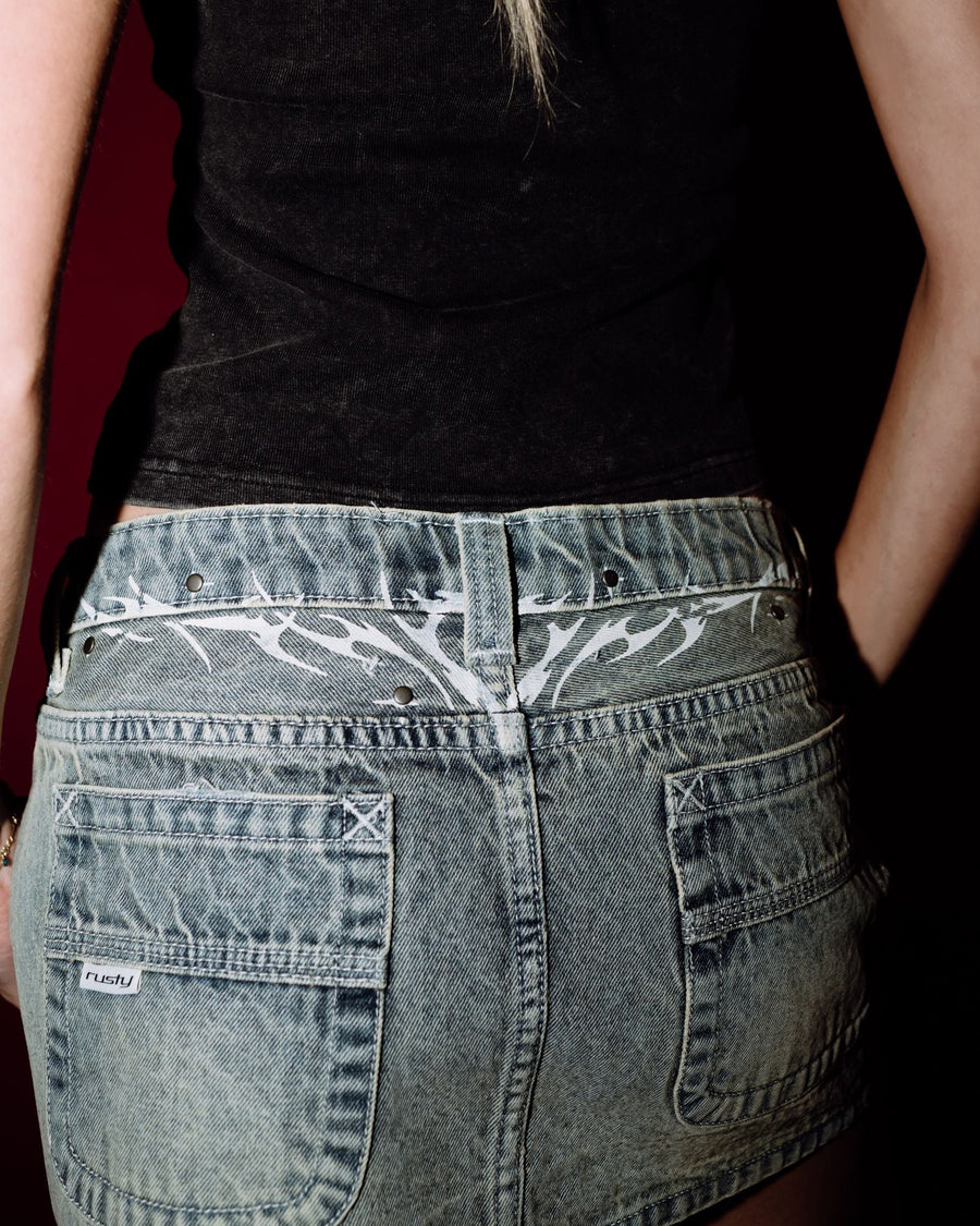 Rusty Morty Low Rise Denim Skirt