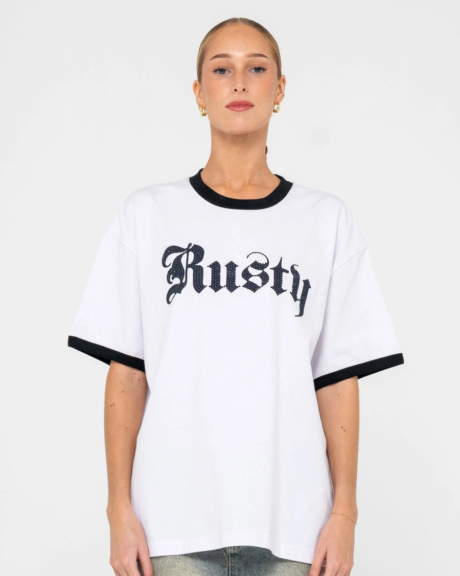 Rusty Bedazzled Rusty Ringer Oversize Tee