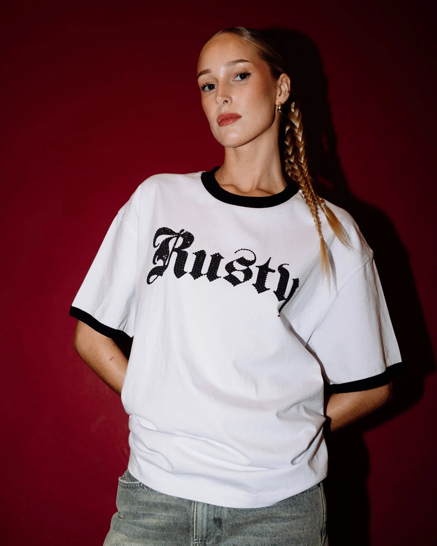 Rusty Bedazzled Rusty Ringer Oversize Tee