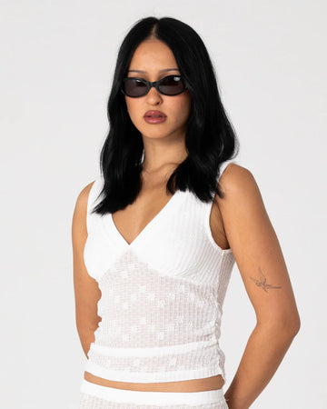 Rusty Roma Lace V Neck Top