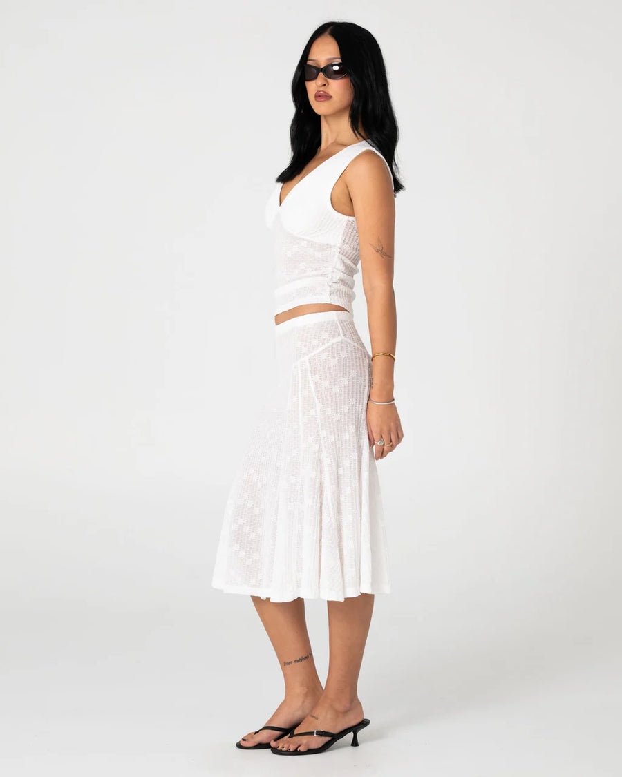 Rusty Roma Lace V Neck Top