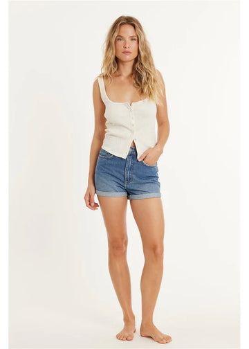 Amuse Beach Break Knit Tank - Casa Blanca