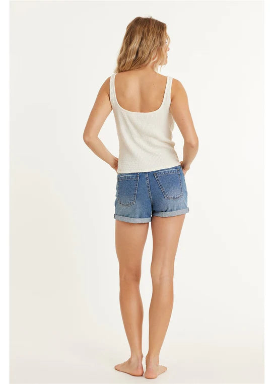Amuse Beach Break Knit Tank - Casa Blanca