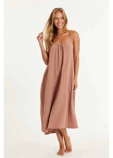 Amuse Taking Sides Woven Midi Dress