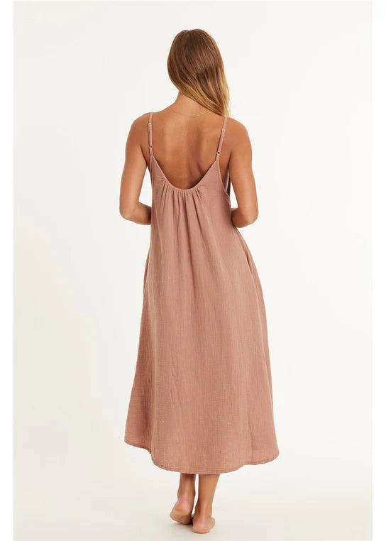 Amuse Taking Sides Woven Midi Dress