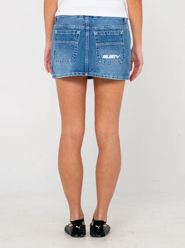 Rusty Flip Mommy Low Rise Mini Denim Skirt - BDX