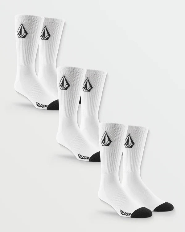 Volcom Full Stone Sock 3 Pack - White
