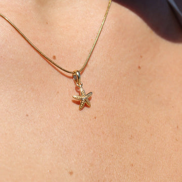 Miki Petite Starfish Necklace- Gold