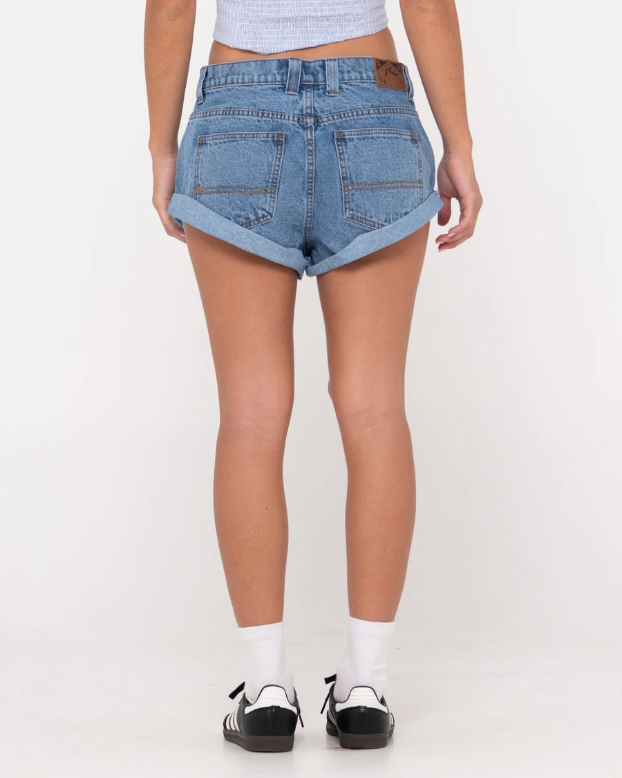 Rusty Pheonix Low Rise Denim Mini Short