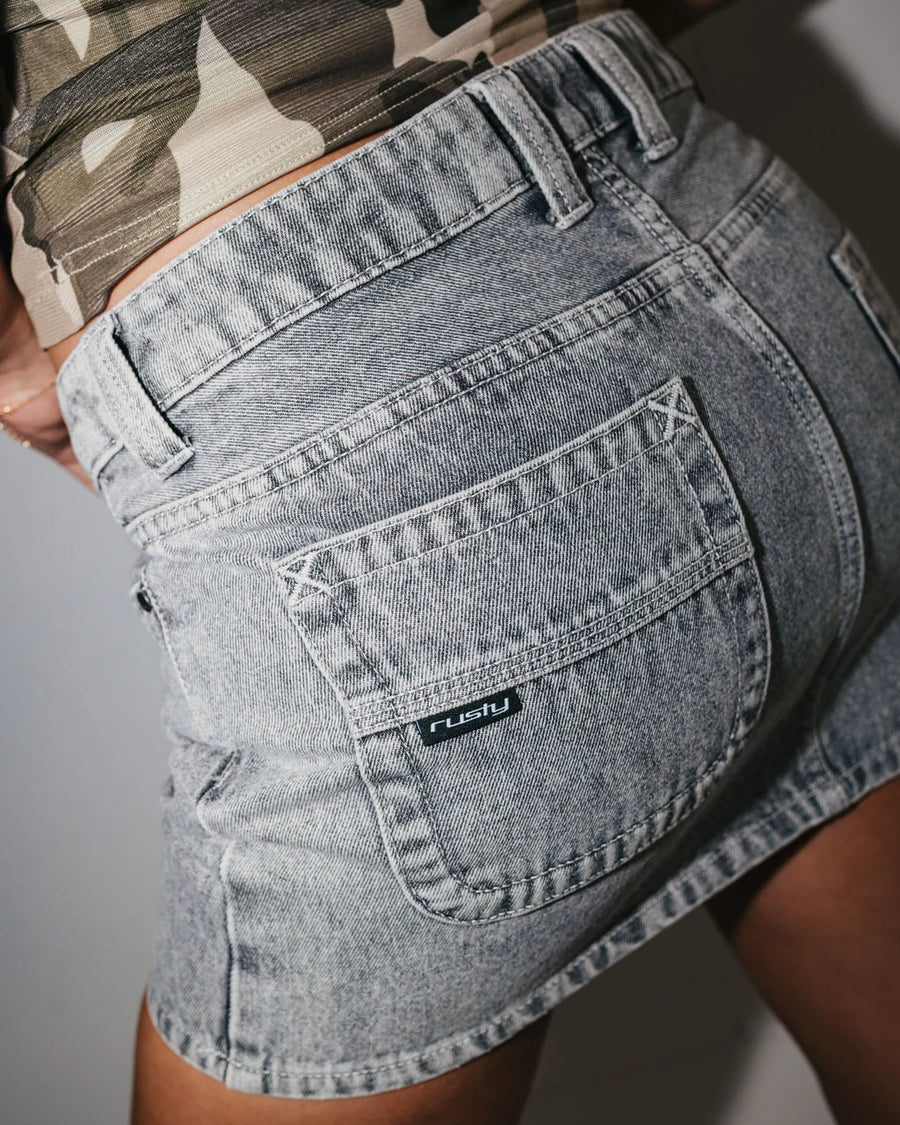 Rusty Mavericks Low Rise Denim Mini Skirt - LAO