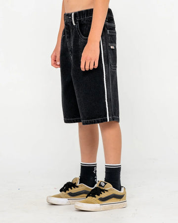 Rusty Flip Daddy 2.0 Boys Jort- Blackout