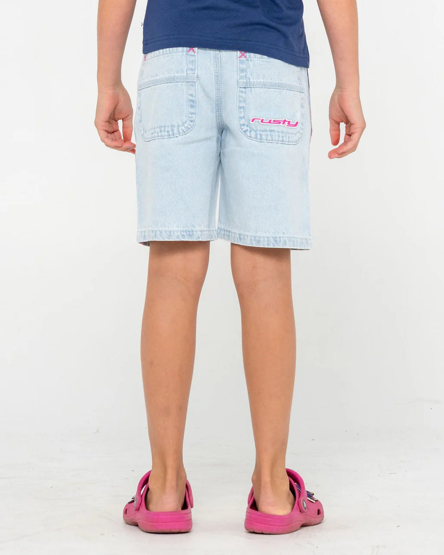 Rusty Flip Girl Low Rise Wide Leg Denim Jort - SB2