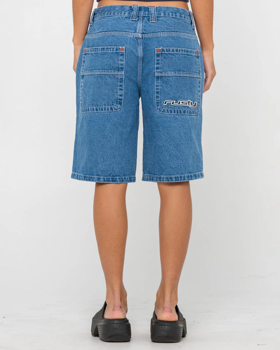 Rusty Flip Mommy Low Rise Wide Leg Denim Jort