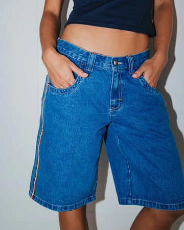 Rusty Flip Mommy Low Rise Wide Leg Denim Jort