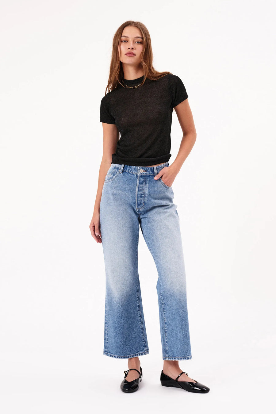Rollas Classic Flare Crop Jean Sienna
