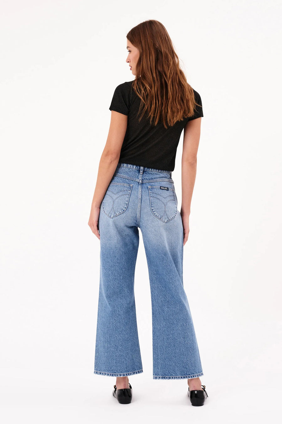 Rollas Classic Flare Crop Jean Sienna