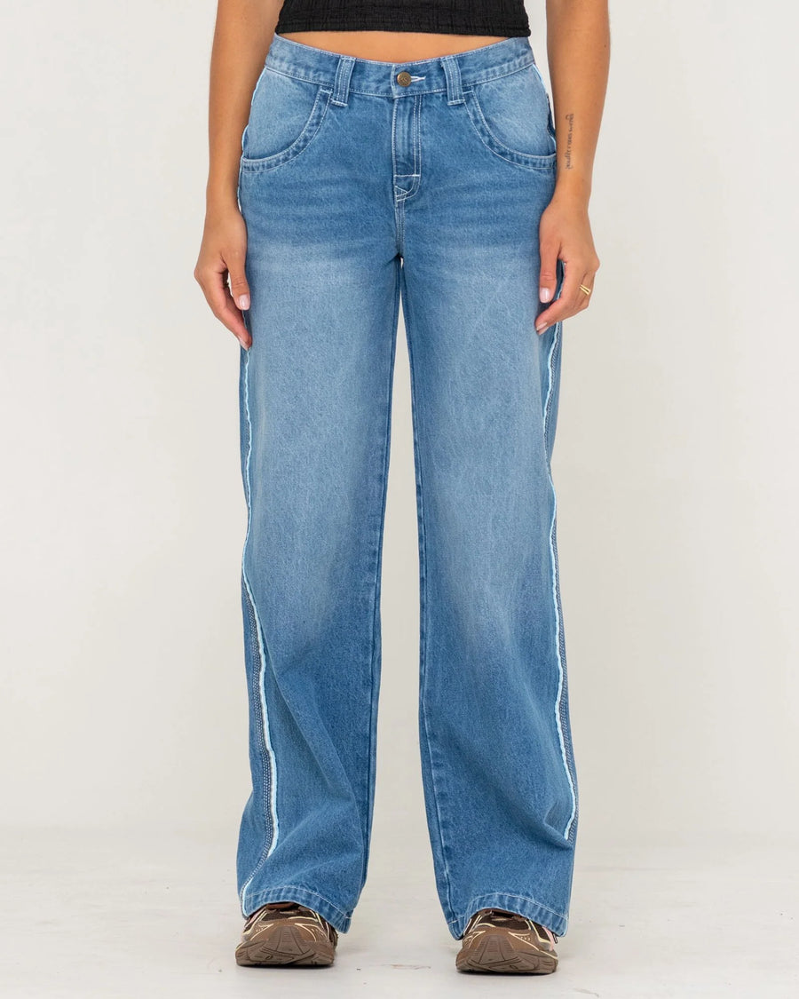 Rusty Flip Mommy Low Rise Wide Leg Denim Jean - BDX