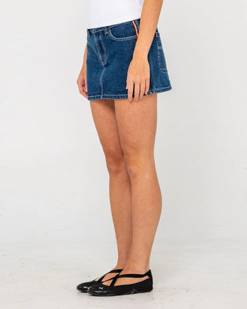 Rusty Flip Mommy Low Rise Denim Skirt
