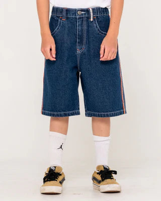 Rusty Flip Daddy 2.0 Boys Jort- Deep Sea Blue