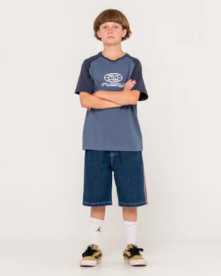 Rusty Flip Daddy 2.0 Boys Jort- Deep Sea Blue