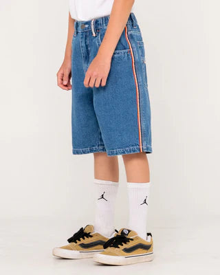 Rusty Flip Daddy 2.0 Boys Jort- Middy Blue