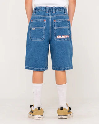 Rusty Flip Daddy 2.0 Boys Jort- Middy Blue