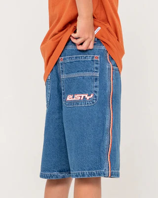 Rusty Flip Daddy 2.0 Boys Jort- Middy Blue