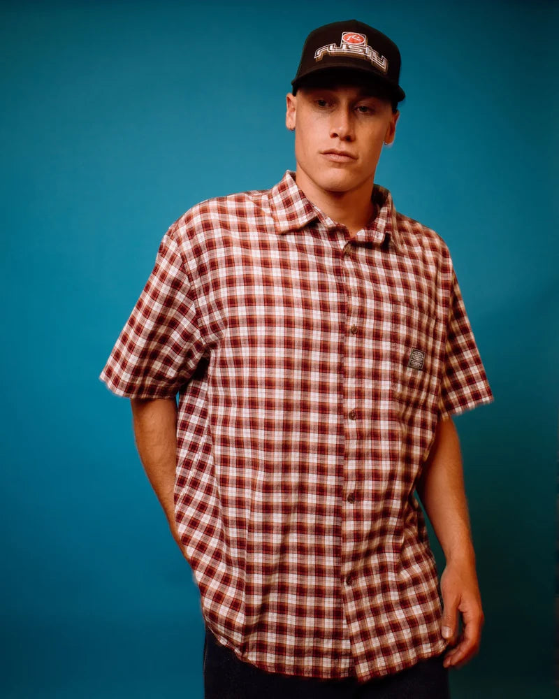 Rusty Worldwide Curved Hem Short Sleeve Shirt