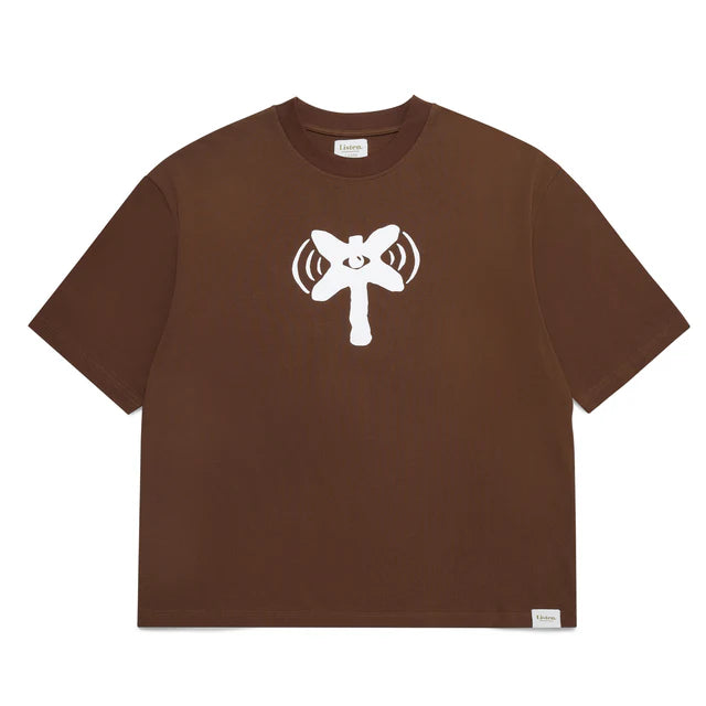 Listen Signal Tee - Brown