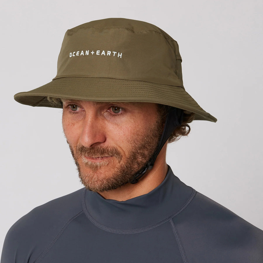 Ocean and Earth Bingin Soft Peak Surf Hat - Olive