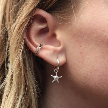 Miki Starfish Huggie - Silver