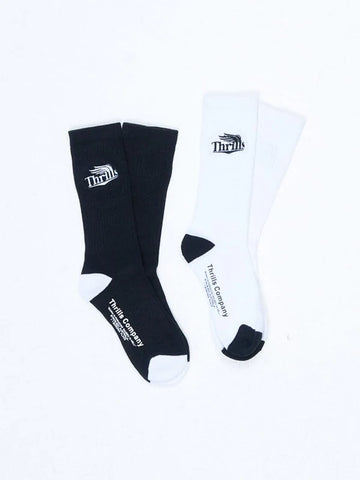 Thrills High Life 2 Pack Sock - Black/White