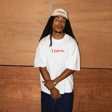 Listen Tee - White