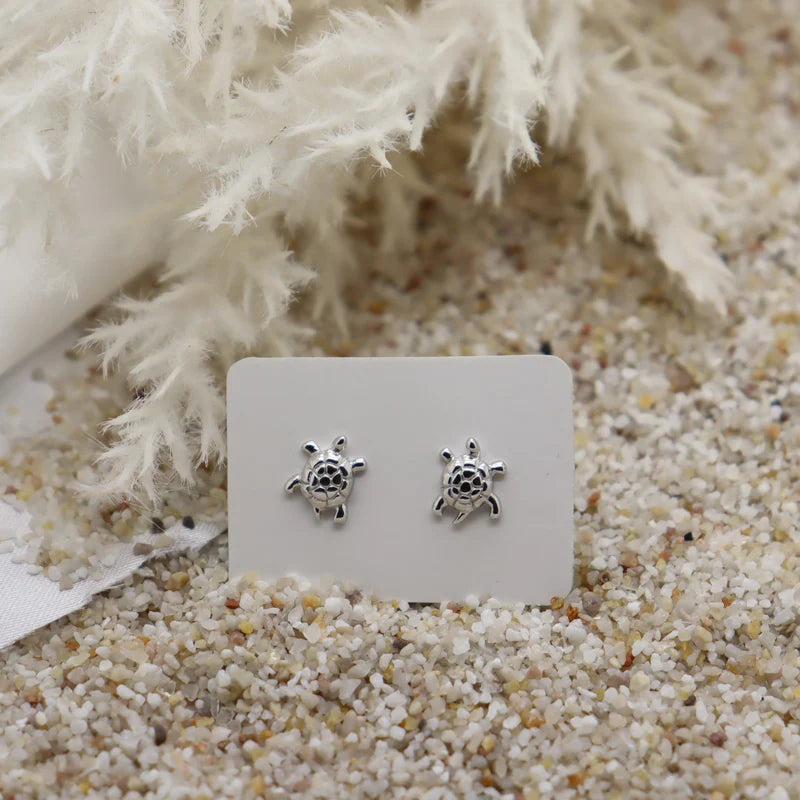 Miki Silver Turtle Stud Earrings
