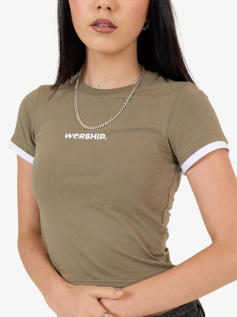 Worship Core Slim Fit Contrasts Tee