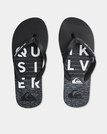 Quiksilver Moncata Wordmark Thongs - Black/Grey