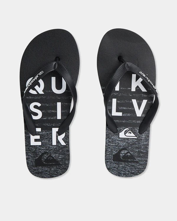 Quiksilver Moncata Wordmark Thongs - Black/Grey