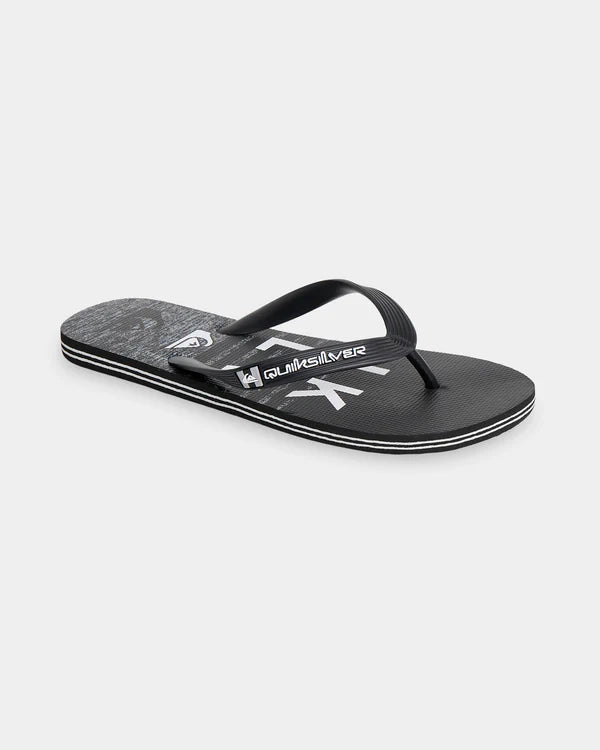 Quiksilver Moncata Wordmark Thongs - Black/Grey