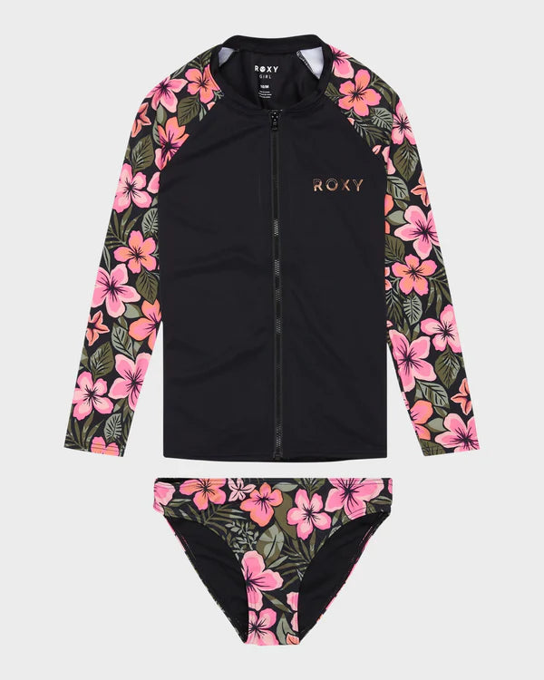 Roxy Active Floral LS Zip Set