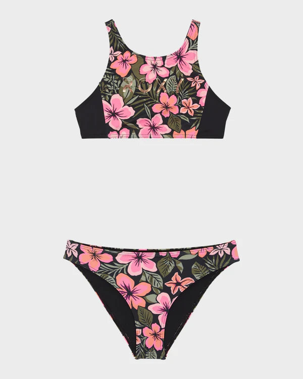 Roxy Active Floral RG Crop Top Set